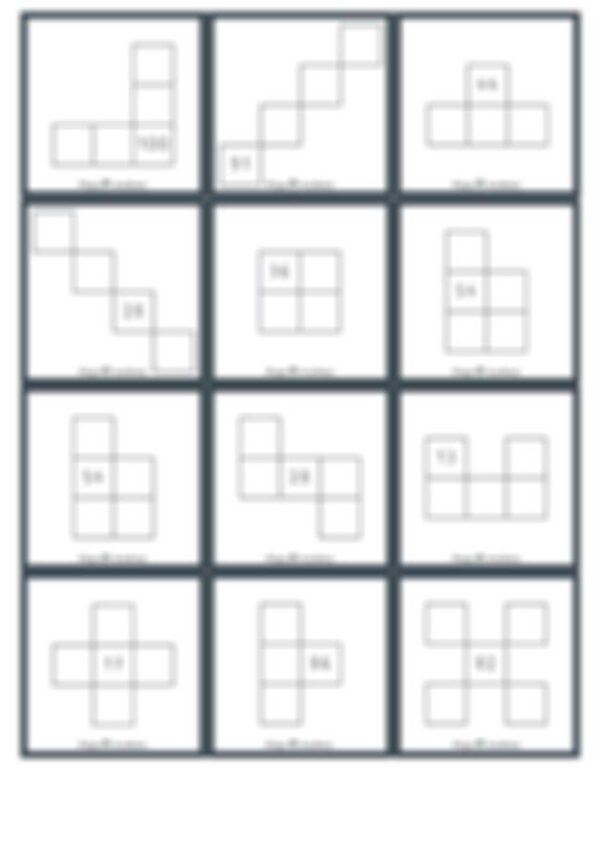 Hundertertafel - Kartenset mit Ausschnitten