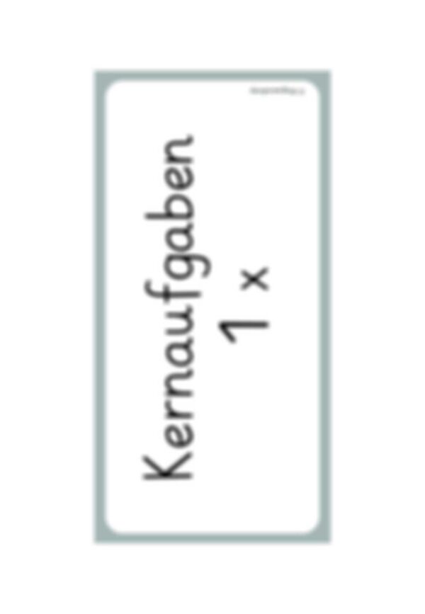 Kernaufgaben der Multiplikation - Tafelmaterial