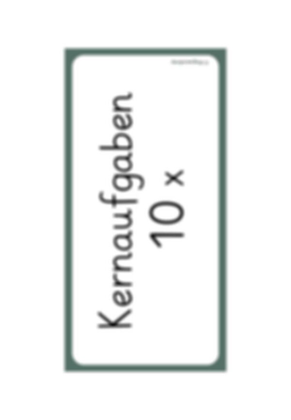 Kernaufgaben der Multiplikation - Tafelmaterial